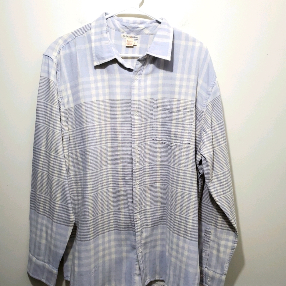 Carbon2Cobalt plaid button up shirt